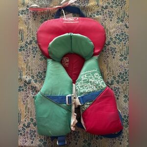 Kids Life Jacket - Pink & Teal Infant PFD- up to 30lbs